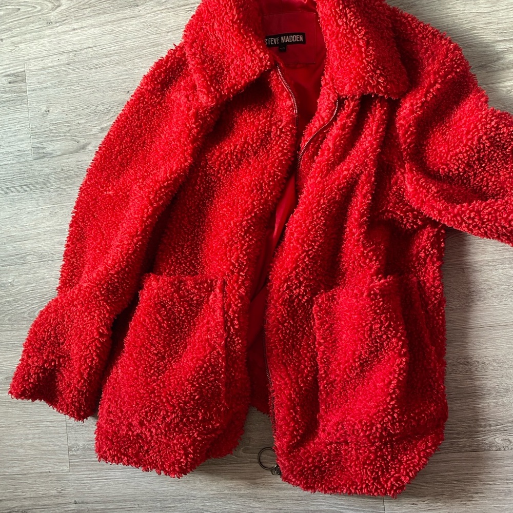 Steve Madden Vibrant Fuzzy Coat